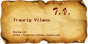 Traurig Vilmos névjegykártya